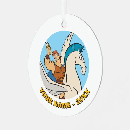 Hercules Riding Pegasus Metal Ornament (Voorkant links)