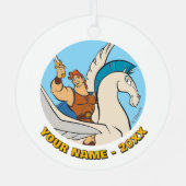 Hercules Riding Pegasus Metal Ornament (Achterkant)