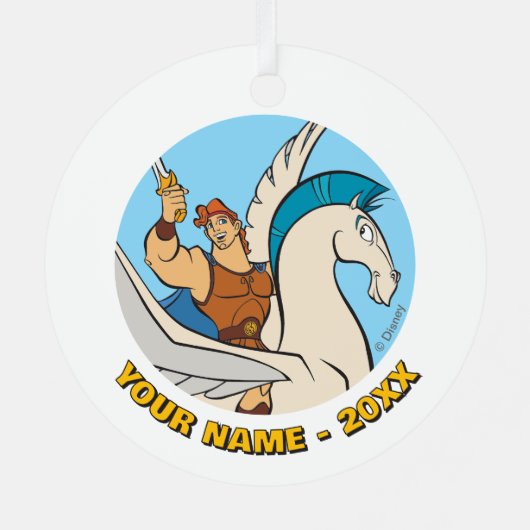 Hercules Riding Pegasus Metal Ornament (Achterkant)