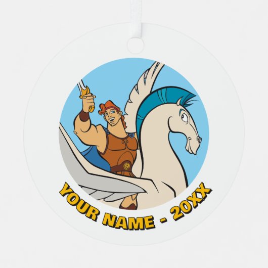 Hercules Riding Pegasus Metal Ornament (Voorkant)
