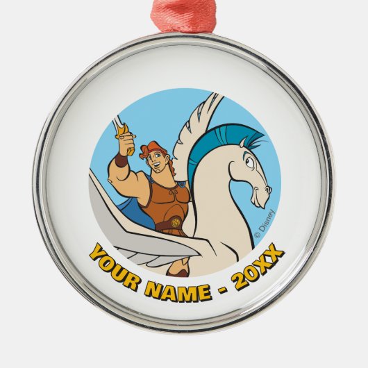 Hercules Riding Pegasus Metal Ornament (Voorkant)