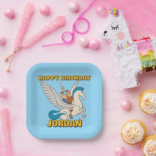 Hercules Riding Pegasus Paper Plates Papieren Bordje (Feest)