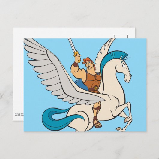 Hercules Riding Pegasus Postcard Briefkaart (Voorkant / Achterkant)