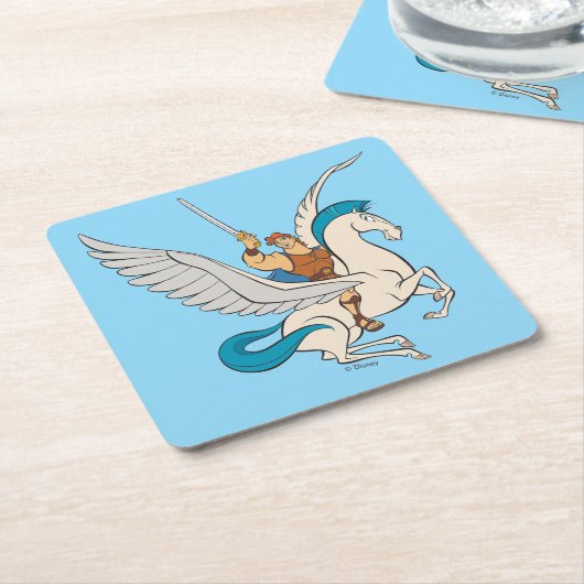 Hercules Riding Pegasus Square Paper Coaster Kartonnen Onderzetters (Schuin)