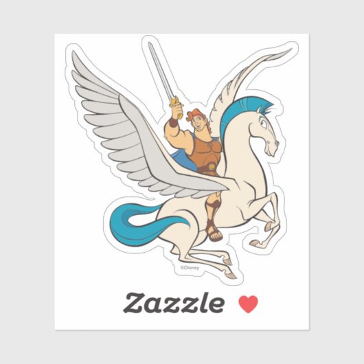 Hercules Riding Pegasus Sticker (Vel)