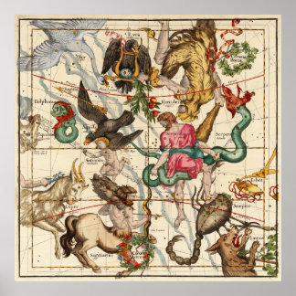 Hercules, Sagittarius, Delphinus en Scorpius Poster