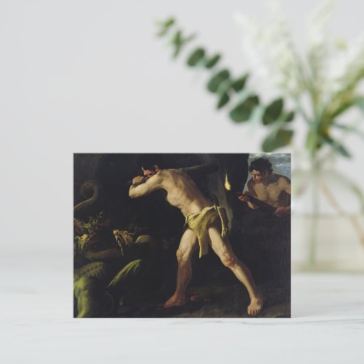 Hercules vechten met de Lernaean Hydra Briefkaart (Staand voorkant)