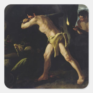 Hercules vechten met de Lernaean Hydra Vierkante Sticker