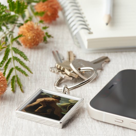 Hercules vechten met de Nemean Lion Sleutelhanger (Zijkant)