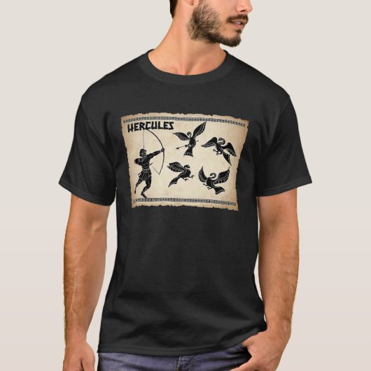 Hercules vs Birds Greek Mythology Fans  Ancient Gr T-shirt (Voorkant)