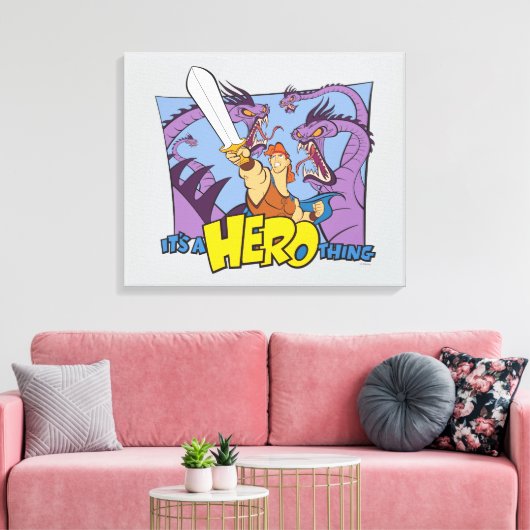 Hercules vs Hydra - It's a HERO Thing Canvas Print (Insitu (Woonkamer))