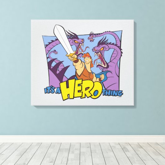 Hercules vs Hydra - It's a HERO Thing Canvas Print (Insitu (Houten vloer))