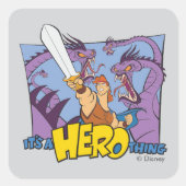 Hercules vs Hydra - It's a HERO Thing Square Stick Vierkante Sticker (Voorkant)