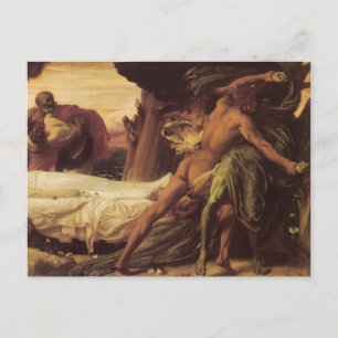 Hercules worstelt met de leeuw briefkaart