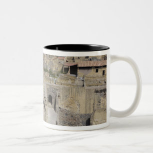 Herculium, Ercolano, Campania, Italië Tweekleurige Koffiemok