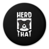 Herd dat Border Collie Gift Dierenvriend Dog Keramische Knop (Voorkant)