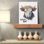 Herd dat Funny Koe de Waterverf Floral drukt Fotoplankje<br><div class="desc">Grappig afdrukken van Koe. Het ontwerp is voorzien van een waterverf koe met een bloem van  bloemen. Het wordt geletterd met de woorden "Herd dat!" in westerne druk en vetgedrukte manuscripttypografie. Ideaal voor thuis of kantoor,  woonkamer,  kinder slaapkamer of crèche.</div>
