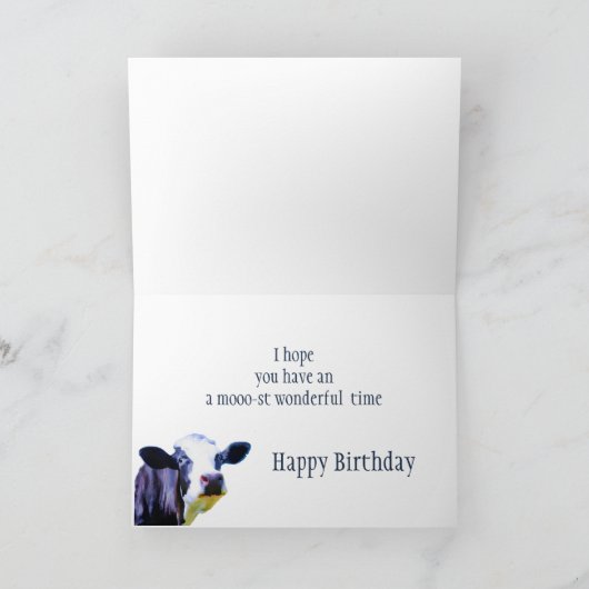 Herd dat het je Birthday Hope Fun Koe Humor was Kaart (Binnen)
