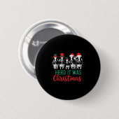 Herd It Was Christmas Cute Festive Cows Xmas Holid Ronde Button 5,7 Cm (Voorkant /achterkant)