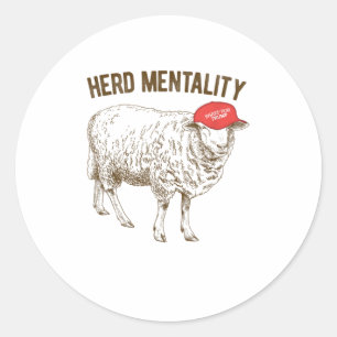 Herd Mentality Sheep for Trump Quote Gezegde Ronde Sticker