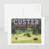HERD OF BISON - CUSTER STATE PARK - SOUTH DAKOTA BRIEFKAART (Voorkant / Achterkant)