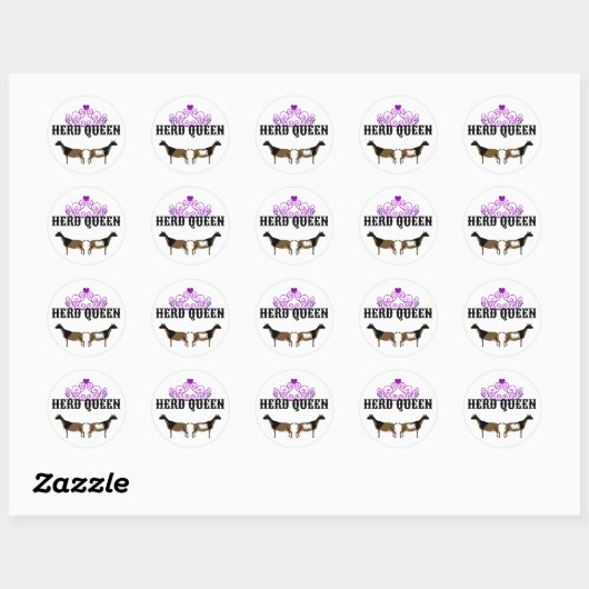 Herd Queen -  Nigerian Dwarf Goat Ronde Sticker (Vel)