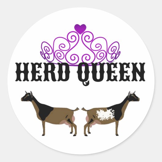 Herd Queen -  Nigerian Dwarf Goat Ronde Sticker (Voorkant)