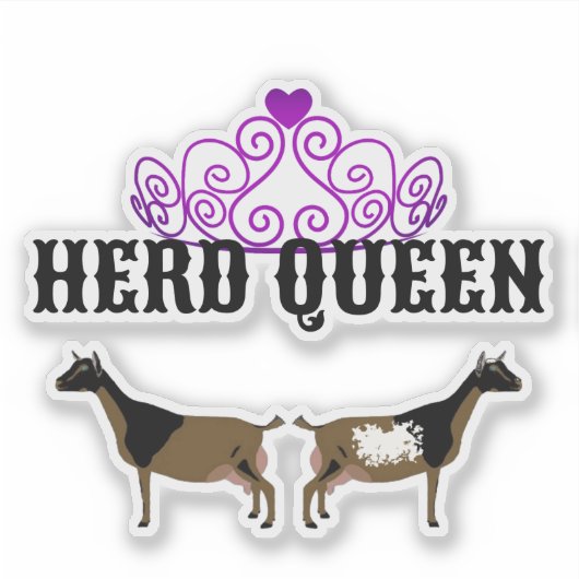 Herd Queen -  Nigerian Dwarf Goat Sticker (Voorkant)