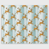 Herd van de Golden Reindeer op IJskerst Cadeaupapier (Vlak)