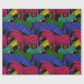 Herd van Fantasy Colored Zebra Cadeaupapier (Vlak)