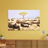 Herd van GNU Wildbeest Canvas Afdruk (Insitu (Woonkamer))