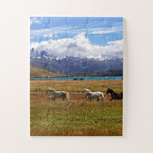 Herd van paarden Galloping in Field Legpuzzel (Verticaal)