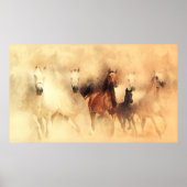 Herd van paarden poster (Voorkant)