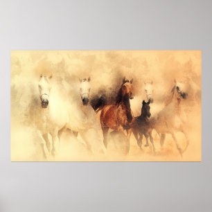 Herd van paarden poster