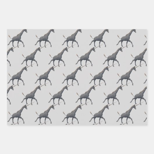 Herd van Silver Girafficorns-verrijkt patroon Inpakpapier Vel (Voorkant 3)