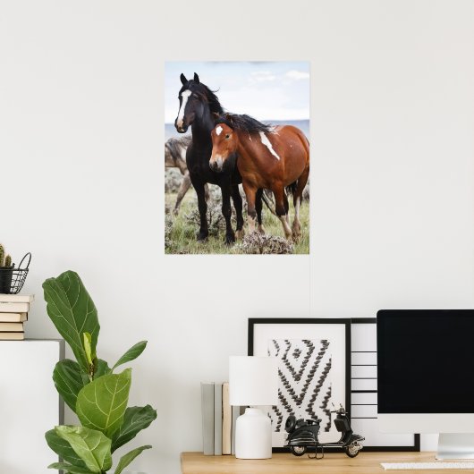 Herd van wilde paarden poster (Thuiskantoor)