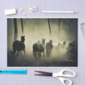 Herd van wilde paarden tissuepapier (Craft)