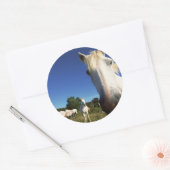 Herd van witte paarden ronde sticker (Envelop)