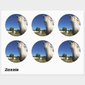Herd van witte paarden ronde sticker (Vel)