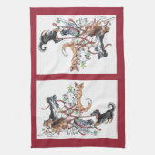 Herdehond Kerstkeukenhanddoeken Theedoek (Verticaal)