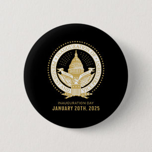 Herdenk 60e presidentiële inauguratie preside ronde button 5,7 cm