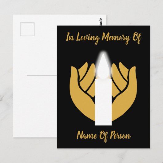 Herdenk de sterfdag van een dierbare briefkaart (Voorkant / Achterkant)