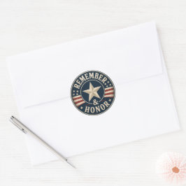 Herdenk & Eer Oude Patriottische Memorial Day Ronde Sticker