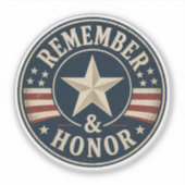 Herdenk & Eer Oude Patriottische Memorial Day Sticker (Voorkant)