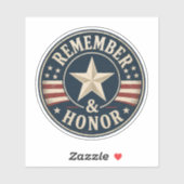 Herdenk & Eer Oude Patriottische Memorial Day Sticker (Vel)