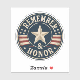 Herdenk & Eer Oude Patriottische Memorial Day Sticker