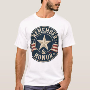 Herdenk & Eer Ouderwetse Patriottische Memorial Da T-shirt