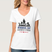 Herdenk en eervolle Memorial Day T-shirt (Voorkant)