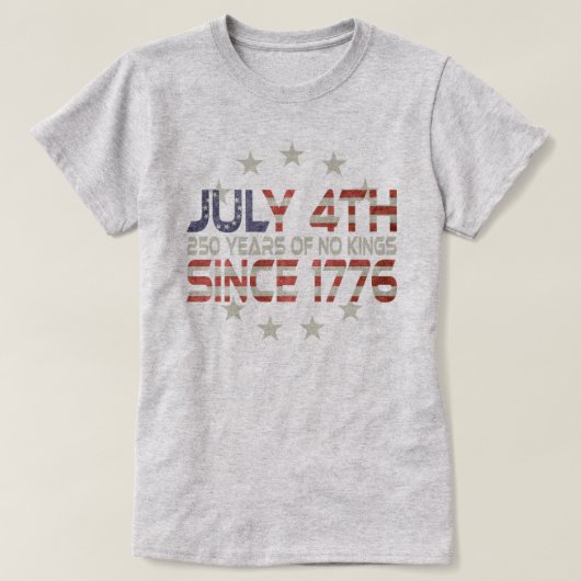 Herdenk onze natie 250e 4 juli  t-shirt (Design voorkant)