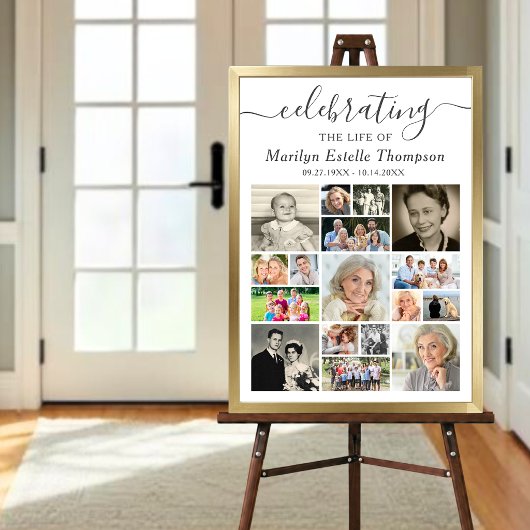 Herdenking 17 Foto Collage Script Leven Vieren Poster